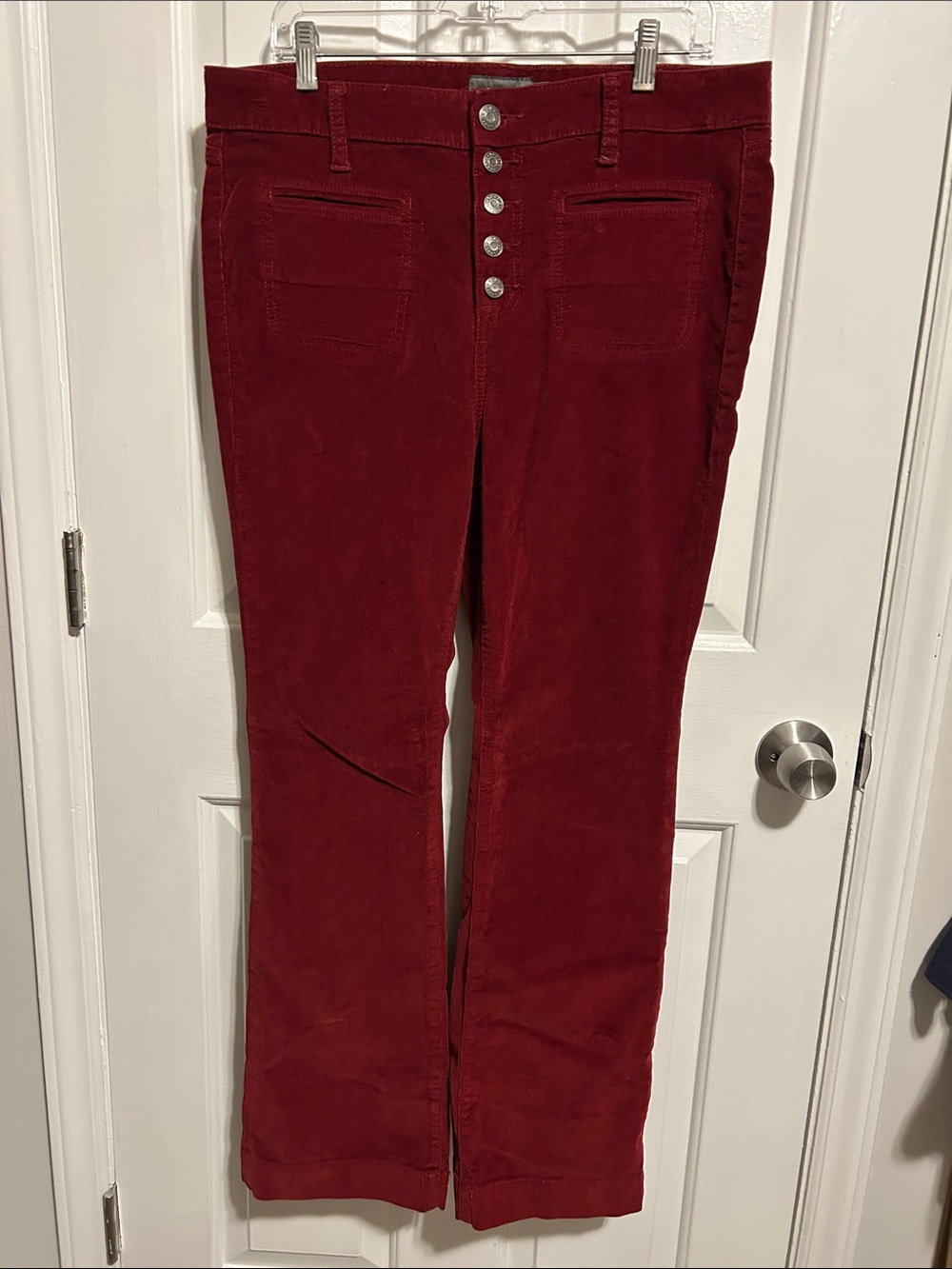 Torrid Deep Red Corduroy Flare Jeans
